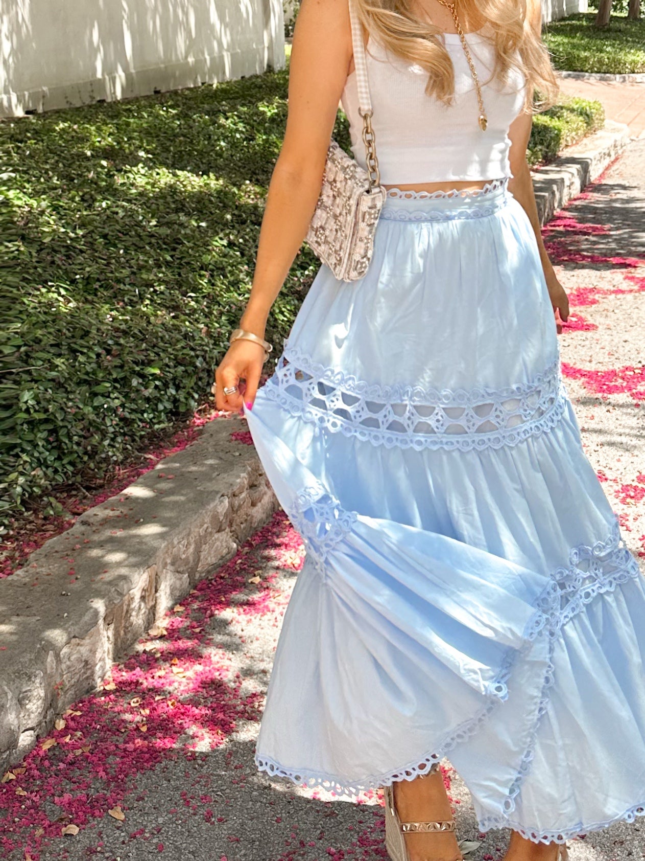 Elise Eyelet Maxi Skirt