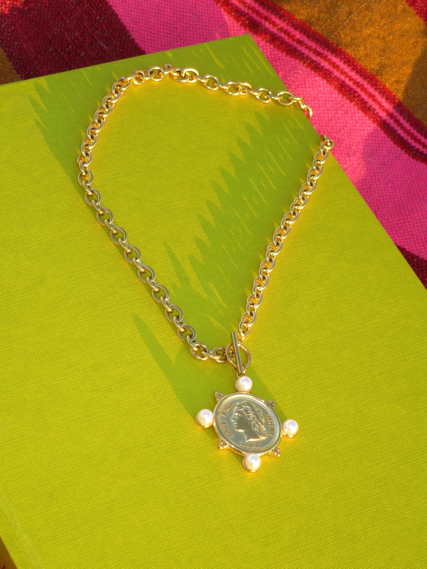 Love More Coin + Pearl Necklace