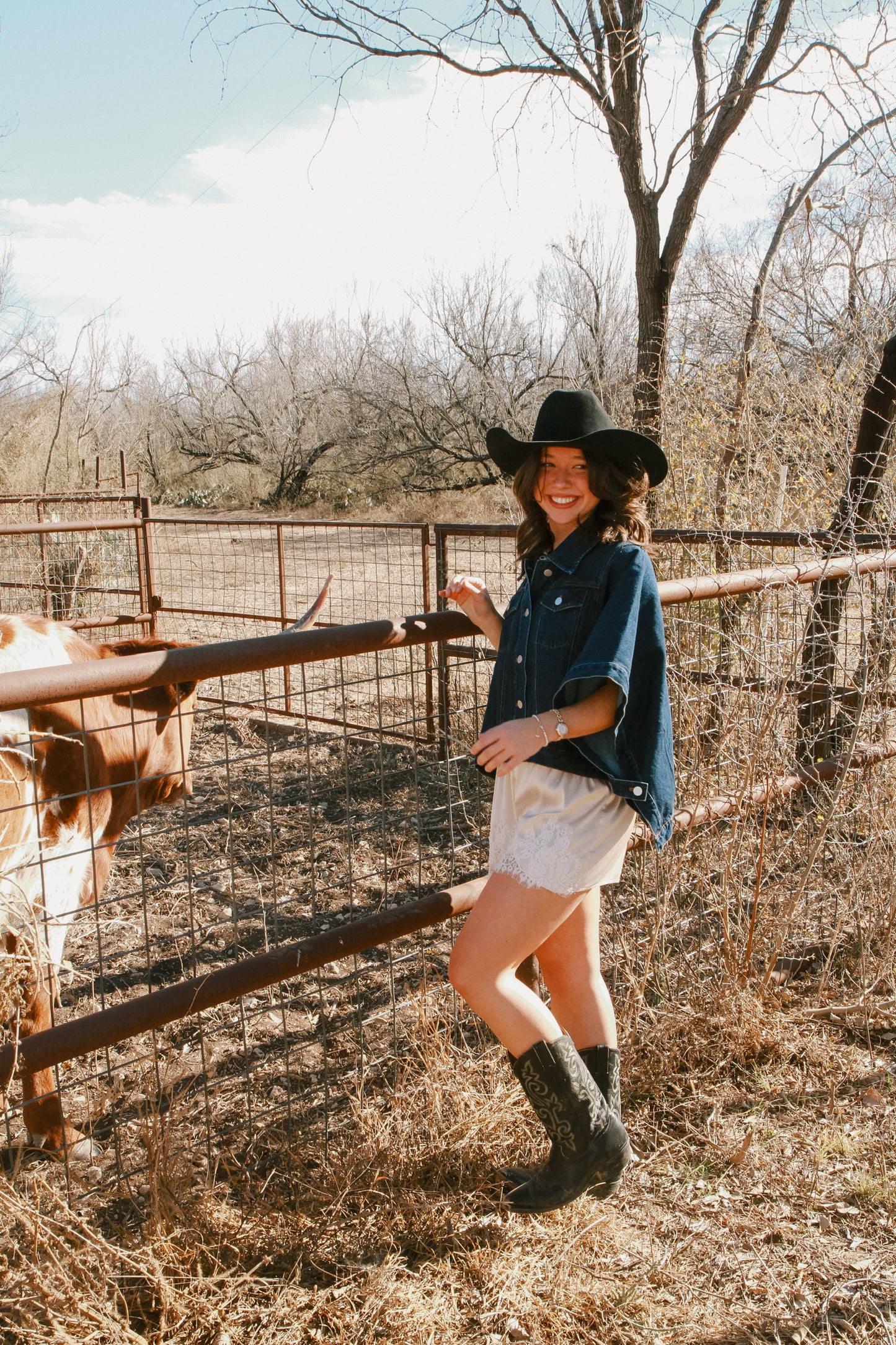 Stacey Cape Denim Jacket