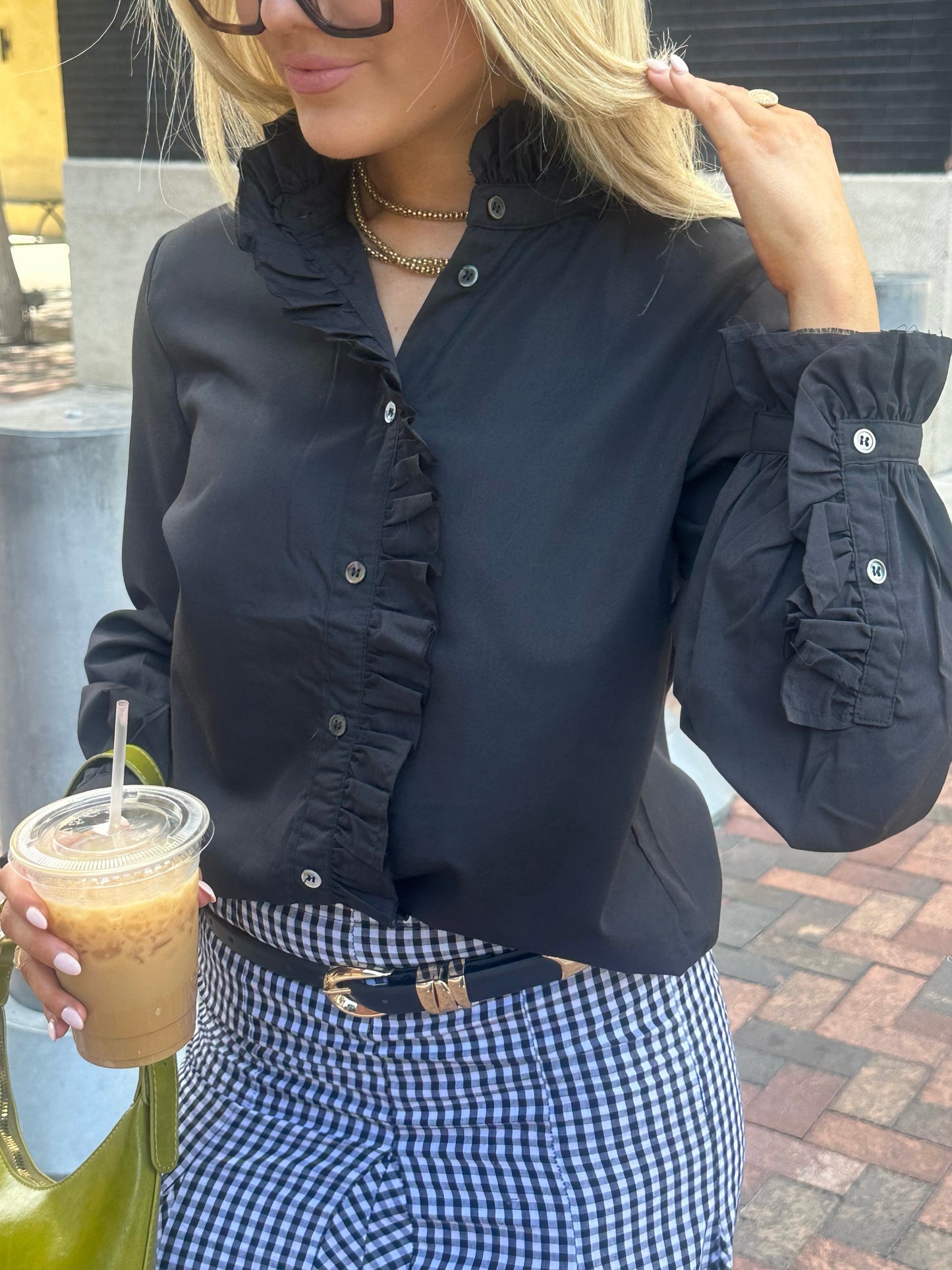 Wren Ruffled Button Down