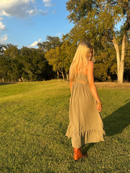 Sage Lace Maxi Dress