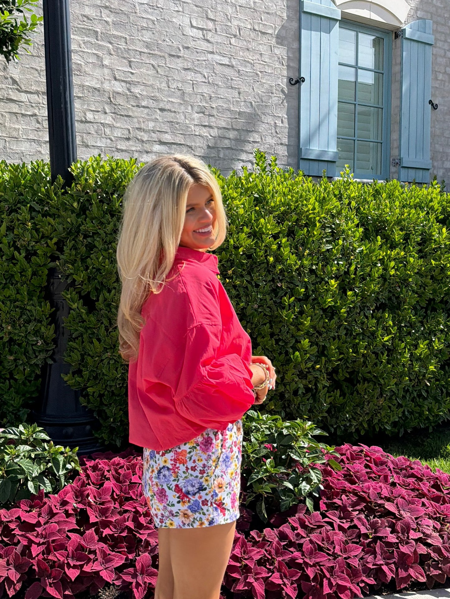 Cloud 9 Button Down - Berry Red