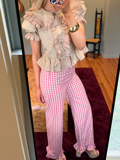 Rose Gingham Pants