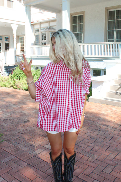 The Gameday Gingham Top
