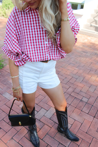 The Gameday Gingham Top