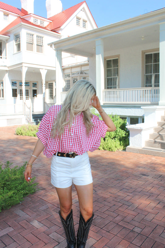 The Gameday Gingham Top