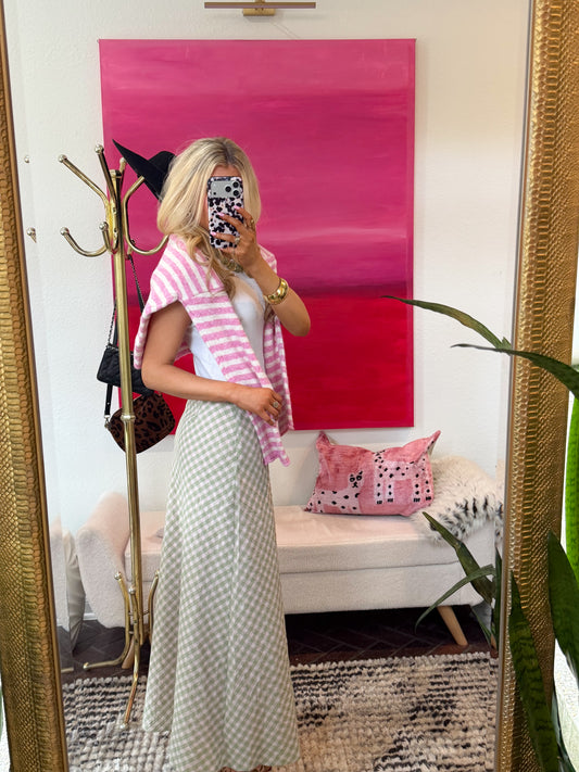 Strawberry Matcha Maxi Skirt