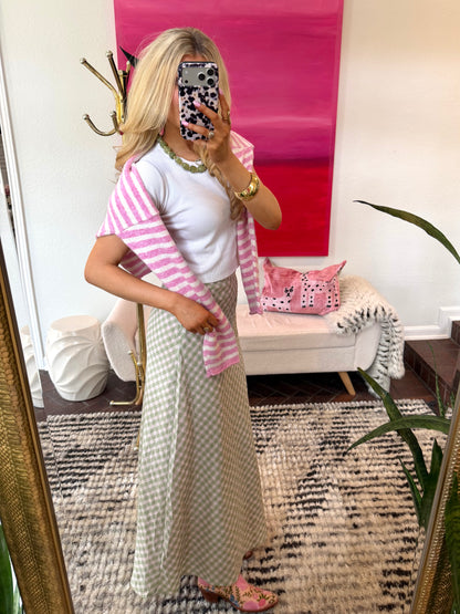 Strawberry Matcha Maxi Skirt