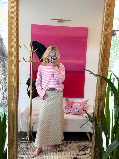 Strawberry Matcha Maxi Skirt