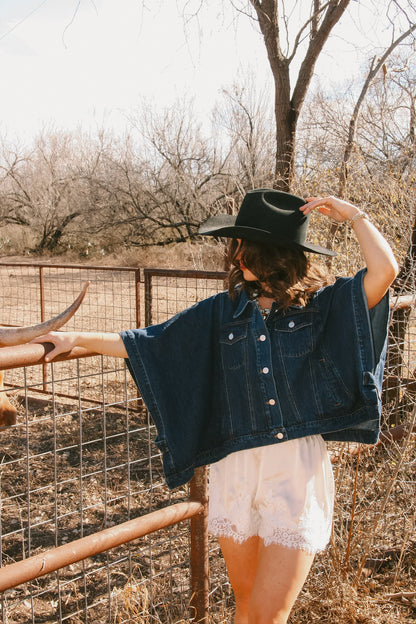 Stacey Cape Denim Jacket