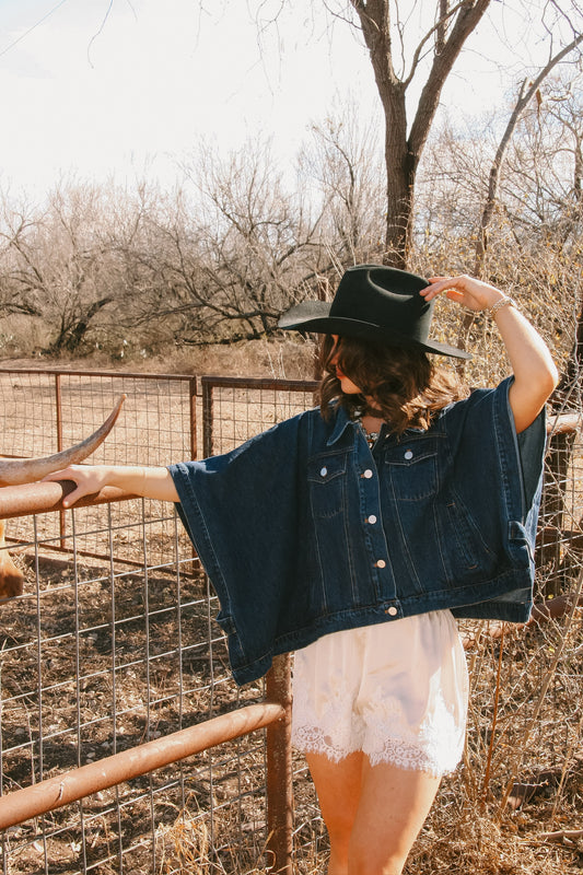 Stacey Cape Denim Jacket