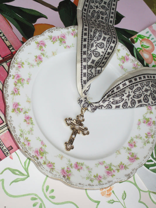 Graceful Cross Scarf Necklace