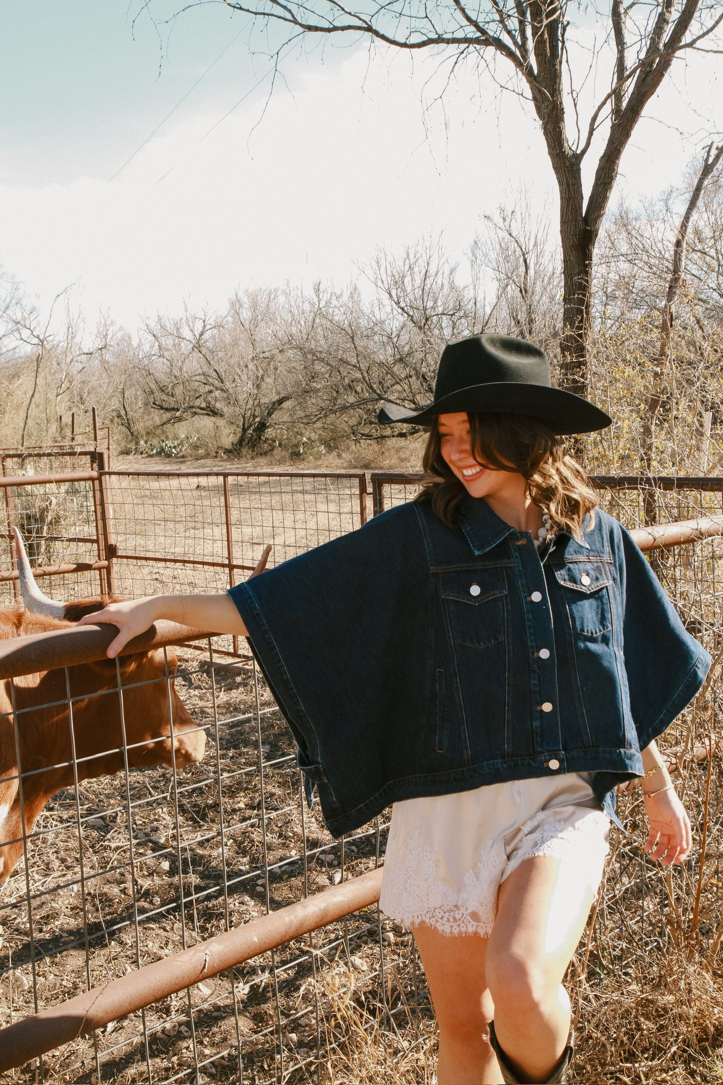 Stacey Cape Denim Jacket