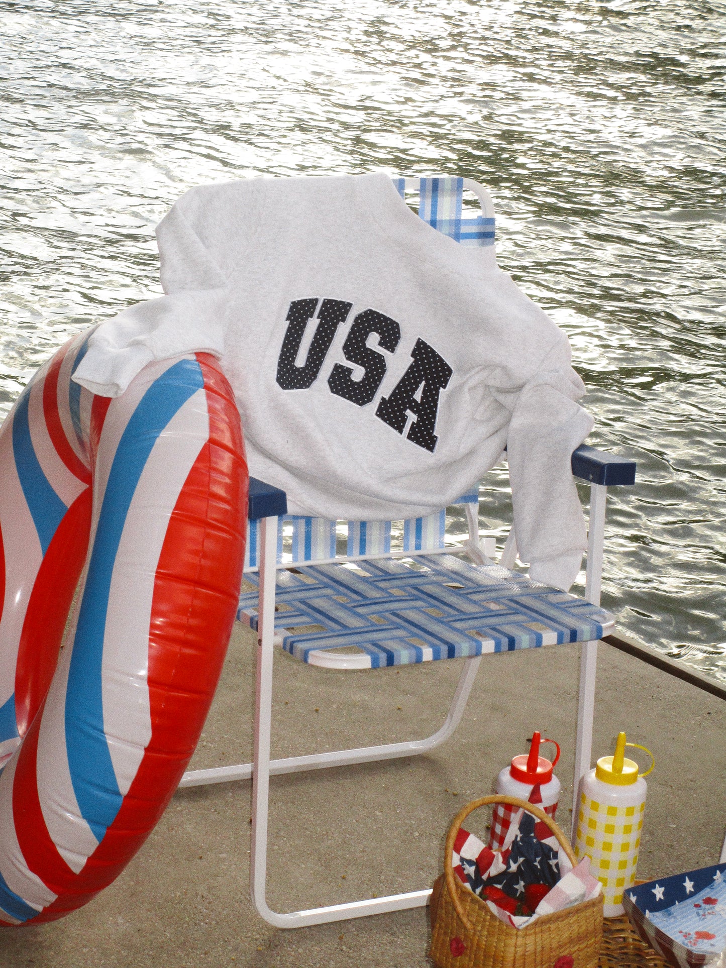 USA Polka Dot Mock Neck