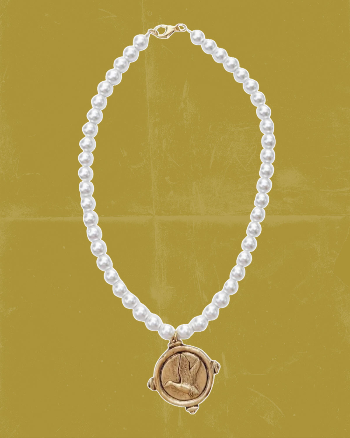 Mallard Pendant Necklace - Pearl